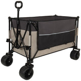 Tall Heavy-Duty Folding Wagon Cart with 480lbs Capacity All-Terrain Wheels, Side Pockets, Brakes & W2932P289385