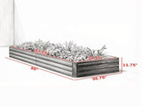 95" x 36" x 12" Black Galvanized Raised Garden Bed Easy Assembly Planter for Growing Flowers, 31370814