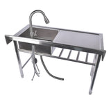 47.2 Inch Commercial Kitchen Prep & Utility Sink for Restaurant Kitchen Dual Bowl Style 51504696