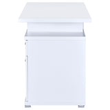 White 2-Drawer Reversible Office Desk B062P153861