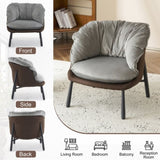 Velvet Accent Chair Barrel Chair with Metal Legs Modern Comfy Armchair Accent Reading Chair for 93829175