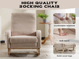 Modern Accent Rocking Chair Rocking Chair with Solid Wood Legs, Upholstered Nursery Glider Rocker, 00466721