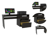 Black Wengue 3-Drawer 1-Shelf Computer Desk B06280257