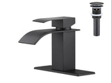 Waterfall Spout Bathroom Sink Single Handle Faucet with Pop-Up Drain 47857486