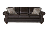 Leinster Faux Leather Upholstered Nailhead Sofa, Loveseat, and Chair Set T2574P196936