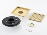 6 Inch Square Shower Drain with Removable Square Patterned Grate, 304 Stainless Steel with Flange 99835078