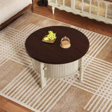 Vintage Round Coffee Table Storage in 30.3" for Living Room, Mid Century Modern Cocktail Table N735P277387K