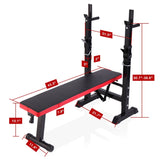 ZUN Adjustable Folding Multifunctional Workout Station Adjustable Workout Bench with Squat Rack - balck W2181P153079