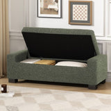 50" Ottoman Bench in Textured Fabric, Rectangular Design with Hinged Lid for Seating, Footrest, and 74862.00