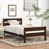 Twin Bed with Headboard and Footboard,Espresso W504P262994