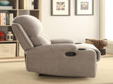 Grey Recliner with Cup Holder B062P215453