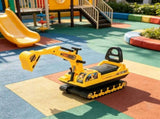 Yellow Black No Power Excavator Toy Durable Ride On Tractors Digger Movable Scooter Walker, Basket 86452140