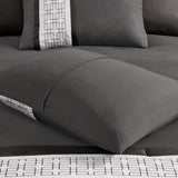 8 Piece Embroidered Comforter Set Dark Grey Cal King B035P266660