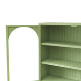 27.56"Glass Doors Modern Two-door Wall Cabinet with Featuring Three-tier Storage for Entryway Living W757135228