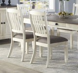 Antique White Finish Dining Side Chairs Set of 2pc Fabric Upholstered Casual Style Dining Room B01165226