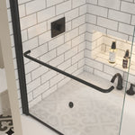 ZUN Bath tub Pivot shower screen, with 1/4" tempered glass and towel bar 3458 W2122131073