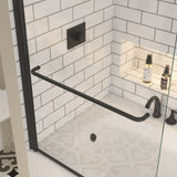 ZUN Bath tub Pivot shower screen, with 1/4" tempered glass and towel bar 3458 W2122131073