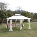 ZUN 13x10 Outdoor Patio Gazebo Canopy Tent With Ventilated Double Roof And Mosquito net W419P144892