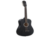 Matte Black 38-inch Round Acoustic Guitar with Picks, Strings, Capo, Case, Tuner, and Strap 86154448