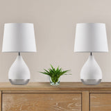 ZUN 2-Tone Ceramic Table Lamp Set of 2 White/Silver See below B035P264515