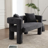 COOLMORE Modern Chenille Loveseat Sofa , Comfy Upholstered 2-Seater Sofa, Small Loveseat Accent W395P224847