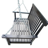 ZUN Front Porch Swing with Armrests, Wood Bench Swing with Hanging Chains,for Outdoor Patio ,Garden 39418244