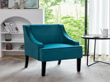 Versatile Upholstered Side Chair, Solid Wood Frame with Recessed Arms, Tapered Front Legs and Flared B2735P511129