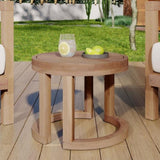 ZUN Outdoor Acacia Wood Side Table, 18" Solid Side Table for Patio, Pool, Porch 72306.00BRN