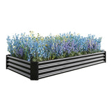 ZUN Raised Garden Bed Kit - Metal Raised Bed Garden7.6x3.7x0.98ft for Flower Planters, Vegetables Herb 97729335