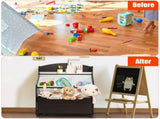 Dark Brown Multifunctional Kids Storage Cabinet with Large Capacity Toy Box and Display Shelf, Safe 88739815