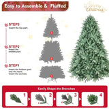 Artificial 8ft Blue green Tint Christmas Tree with 3308 PE/PVC Mixed Branch Tips, memory wireiron 51193728