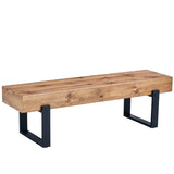 ZUN 59" Dining Bench, Farmhouse Indoor Kitchen Table, Bed Bench, Industrial Shoe Bench, Entryway WF320038AAE