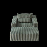 75-Inch Corduroy Sponge Sofa Lounge Chair with Removable footrest,No Assembly Required,Fluffy Modern W834P206095