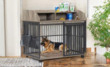 GO 44'' Heavy Duty Large Dog Furniture for Large Medium Dog with Lockable Wheels, Wooden Dog WF323360AAE