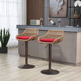 COOLMORE Modern Swivel Bar Stools Set of 2 Adjustable Counter Height Chairs with Footrest for W39594820