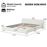 Cozy White Bouce Upholstered Bed - A Dreamy Addition to Your Bedroom, QUEEN N769P241260K
