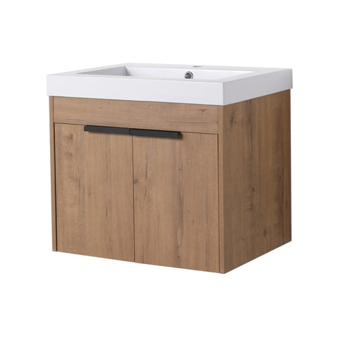 ZUN 24 Inch Bathroom Vanity With Top,Resin Basin,Soft Closing Doors W99990331