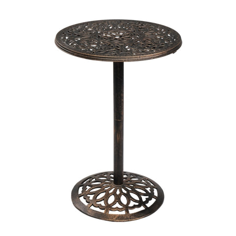 ZUN Outdoor Bistro Pub Table, Round Patio Bar Height Cocktail Table, Antique Bronze 07814241