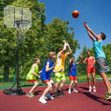 ZUN Portable Basketball Hoop System Stand Height Adjustable 7.5ft - 9.2ft with 32 Inch Backboard and 40398292