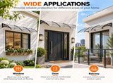 12040 in Transparent Door Awning Canopy, One-Piece PC Sun Panel with Black PP Brackets & Aluminum 48136737