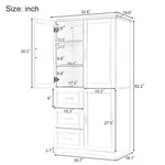 ZUN Tall and Wide Storage Cabinet with Doors for Bathroom/Office, Three Drawers, Grey WF299285AAG