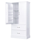 Tall Bathroom Storage Cabinet, Cabinet with Two Doors and Drawers, Adjustable Shelf, MDF Board, N725P178675K
