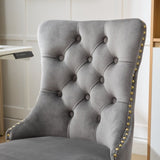 A&A Furniture Office Chair,Modern Velvet Upholstered Tufted Button Home Office Chair with Golden W1143P292468