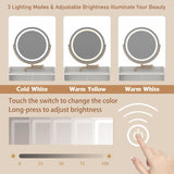 3 in 1 Vanity Desk With mirror and light ,Small makeup vanity set with charging station, With 2 W1321P243134