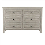 Retro Farmhouse Style Wooden Dresser with 6 Drawer, Storage Cabinet for Bedroom, Anitque Gray WF317946AAG