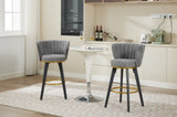 Countereight Bar Stools Set of 2, 360&deg Swivel Upholstered Barstools with Backs and Metal Legs, 26" W2725P252438