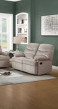 Luxurious Velvet Light Brown Color 2-Seater Manual Recliner Loveseat Couch Manual Motion Plush B011P163892