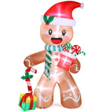 7.9 FT Lighted Christmas Inflatable Decoration, Inflatable Gingerbread Man Outdoor Decoration, Funny 39081989