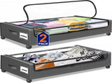 Under Bed Storage with Wheels, 2 Pack Under Bed Storage Containers with Clear Lids & Dividers, 56704930
