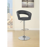 ZUN Grey and Chrome Adjustable Bar Stool B062P153487